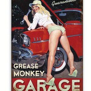 8"x12" Grease Monkey Garage Sign for Garage Wall or Man Cave